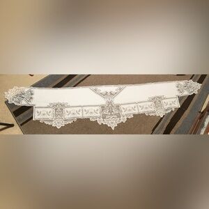 Elegant  Ivory Lace Table Runner or for fireplace mantle